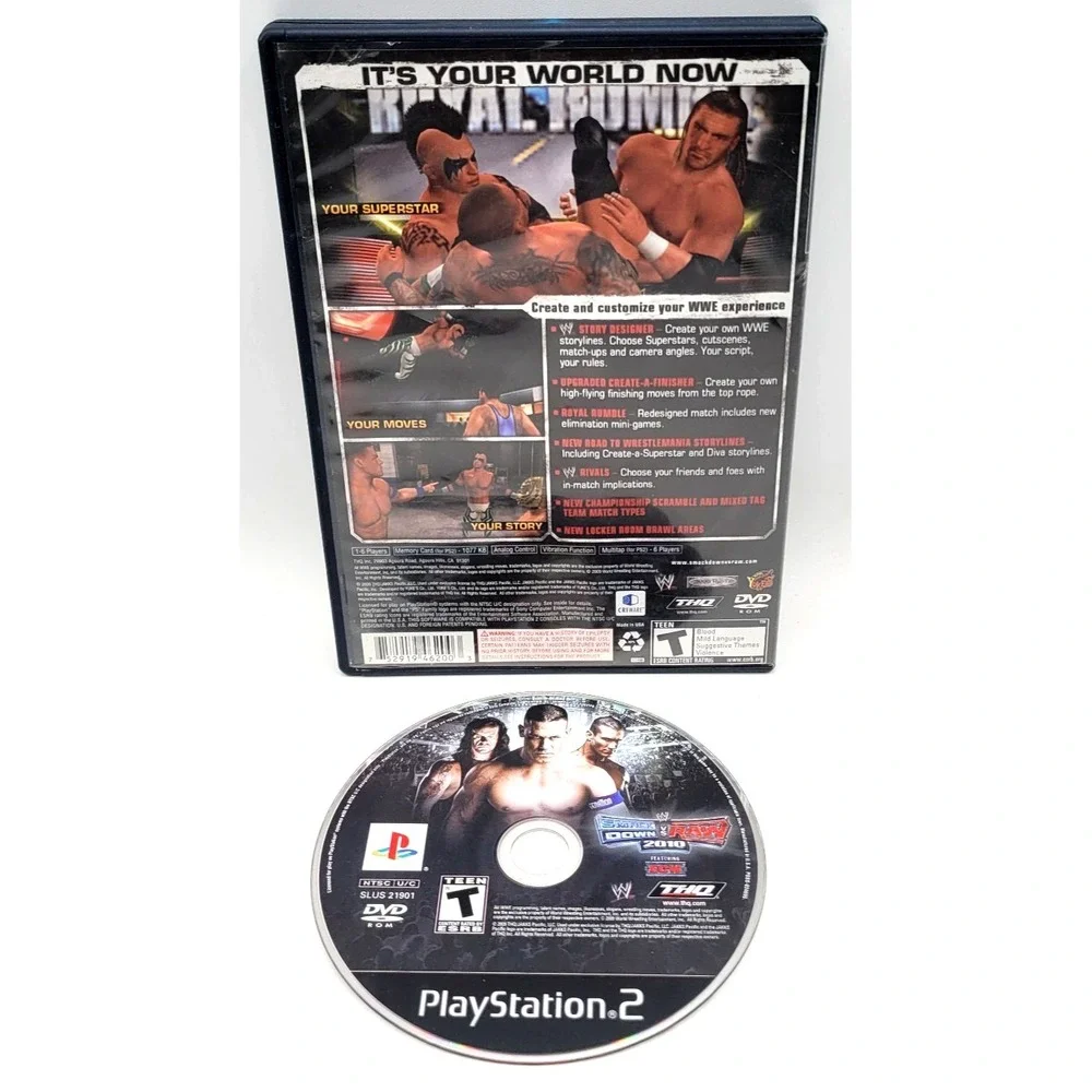WWE SmackDown vs. Raw 2010 Featuring ECW (Sony PlayStation 2, 2009) GAME &‎ CASE
